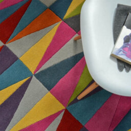 Funk Triangles Rug Multi Colour Rug 140X200Cm For The Living Room - thumbnail 4