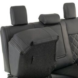 Uk Custom Covers Toyota Hilux Icon/invincible 2016+ Black Rear Leatherette Seat Covers - Double Diamond Bentley Stitch - thumbnail 7