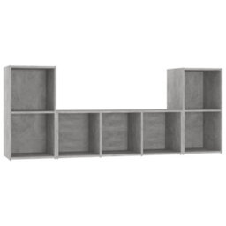 Berkfield 3 Piece Tv Cabinet Set Concrete Grey Engineered Wood - thumbnail 2