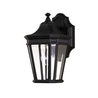 Stylish Outdoor Ip44 Wall Light Sconce With Led E27 Bulb - 100W Black Finish