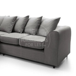 Furnishings For Less UK Casper Soft Chenille Fabric 5 Seater L Shaped Corner Sofa  Grey - Scatter Back - thumbnail 3