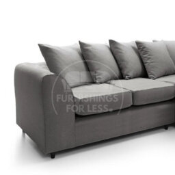 Furnishings For Less UK Casper Soft Chenille Fabric 5 Seater L Shaped Corner Sofa  Grey - Scatter Back - thumbnail 2