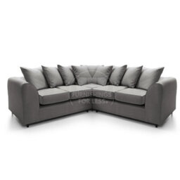 Furnishings For Less UK Casper Soft Chenille Fabric 5 Seater L Shaped Corner Sofa  Grey - Scatter Back - thumbnail 1