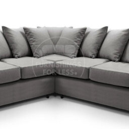 Furnishings For Less UK Casper Soft Chenille Fabric 5 Seater L Shaped Corner Sofa  Grey - Scatter Back - thumbnail 4