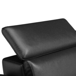 Valencia Pista Modern Top Grain Leather Reclining Sectional Right Hand Facing Chaise Sofa Grey Stainless Steel Legs - thumbnail 8