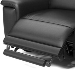 Valencia Pista Modern Top Grain Leather Reclining Sectional Right Hand Facing Chaise Sofa Grey Stainless Steel Legs - thumbnail 9