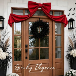 Amorly 48In Oversized Giant Red Bow, Gothic Hanging Decor For Halloween, Mantel, Entryway,wall,christmas Tree Topper & Party Decoration - thumbnail 4