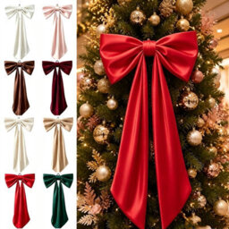 Amorly 48In Oversized Giant Red Bow, Gothic Hanging Decor For Halloween, Mantel, Entryway,wall,christmas Tree Topper & Party Decoration - thumbnail 5