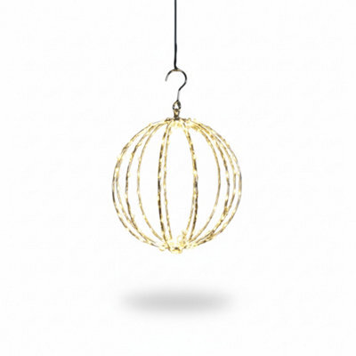 Pegdev - Pdl Outdoor Copper Gold 30Cm Sphere With 140 Led Lights Timer Function 10M Lead Indoor Outdoor Christmas Decoration - image 1
