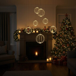 Pegdev - Pdl Outdoor Copper Gold 30Cm Sphere With 140 Led Lights Timer Function 10M Lead Indoor Outdoor Christmas Decoration - thumbnail 3