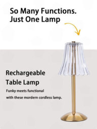 Amorly Brass Gold Portable Cordless Table Lamp, Usb Rechargeable Battery Powered Led Light For Dining Room, Indoor And Outdoor Use - thumbnail 9