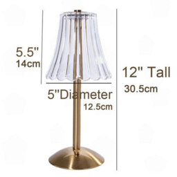 Amorly Brass Gold Portable Cordless Table Lamp, Usb Rechargeable Battery Powered Led Light For Dining Room, Indoor And Outdoor Use - thumbnail 4