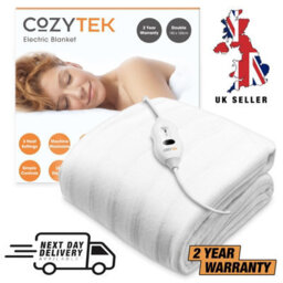 Cozytek Double Electric Heated Blanket 135 X 120Cm Underblanket Heated Sheet & Secure Ties 3 Heat Settings - thumbnail 9