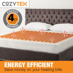 Cozytek Double Electric Heated Blanket 135 X 120Cm Underblanket Heated Sheet & Secure Ties 3 Heat Settings - thumbnail 3