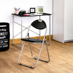 Harbour Housewares Wooden Folding Desk & Chair Set - Black/black - Durable Space Saving Office Bedroom Study Desk & Chair Set - thumbnail 6