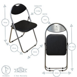 Harbour Housewares Wooden Folding Desk & Chair Set - Black/black - Durable Space Saving Office Bedroom Study Desk & Chair Set - thumbnail 4