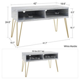 Novogratz Athena Tv-Stand White Marble Look - thumbnail 9