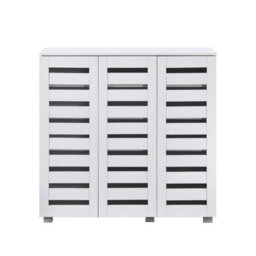 Swish Furniture Euston Modern White 3 Door 5 Tier Shoe Cabinet - thumbnail 4