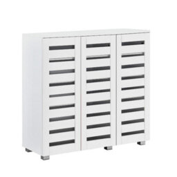 Swish Furniture Euston Modern White 3 Door 5 Tier Shoe Cabinet