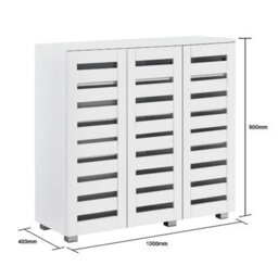 Swish Furniture Euston Modern White 3 Door 5 Tier Shoe Cabinet - thumbnail 8