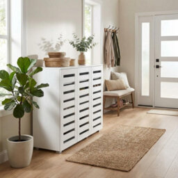 Swish Furniture Euston Modern White 3 Door 5 Tier Shoe Cabinet - thumbnail 9