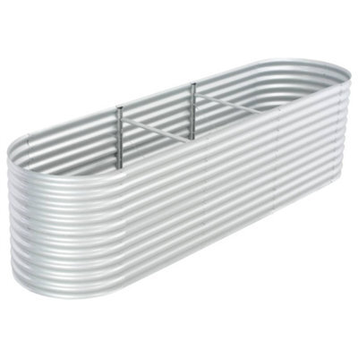 Berkfield Garden Raised Bed 320X80X81 Cm Galvanised Steel Silver - image 1