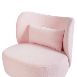 Beliani Armchair Otsby Boucle Pastel Pink - thumbnail 7