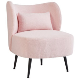 Beliani Armchair Otsby Boucle Pastel Pink - thumbnail 6