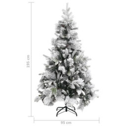 Berkfield Christmas Tree With Flocked Snow&cones 195 Cm Pvc&pe - thumbnail 6