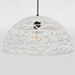 Luminosa Lighting Luminosa Modern Hanging Pendant White Matt 1 Light  With Steel Shade, E27 - thumbnail 3