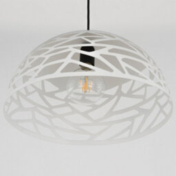 Luminosa Lighting Luminosa Modern Hanging Pendant White Matt 1 Light  With Steel Shade, E27 - thumbnail 4