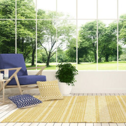 Gold Outdoor Rug, Geometric Stain-Resistant Rug For Patio Decks Garden Balcony, 2mm Modern Outdoor Rug-160Cm X 230Cm