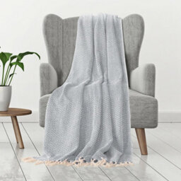 Ehc Cotton Handwoven Reversible Single Sofa Throw Arm Chair Cover 125 X 150 Cm - Grey - thumbnail 2