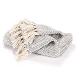 Ehc Cotton Handwoven Reversible Single Sofa Throw Arm Chair Cover 125 X 150 Cm - Grey - thumbnail 1