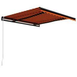 Berkfield Manual Retractable Awning 300X250 Cm Orange And Brown - thumbnail 3