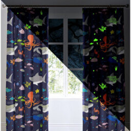 Bedlam Sea Life Lined Pencil Pleat Curtains - thumbnail 2