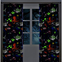 Bedlam Sea Life Lined Pencil Pleat Curtains - thumbnail 3