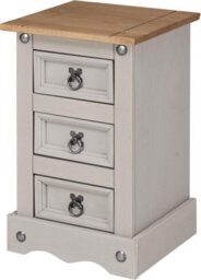 Mews Corona Grey 3 Drawer Bedside Table Bedroom Cabinet Nightstand Side Lamp - thumbnail 7