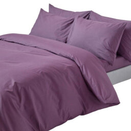 Homescapes Grape Egyptian Cotton Single Duvet Cover With One Pillowcase, 200 Tc - thumbnail 1