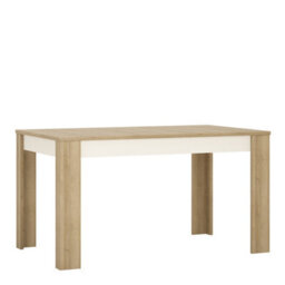 Furniture To Go Lyon Medium Extending Dining Table 140/180 Cm In Riviera Oak/white High Gloss