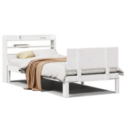 Berkfield Bed Frame With Headboard Without Mattress White 90X190 Cm Single - thumbnail 2