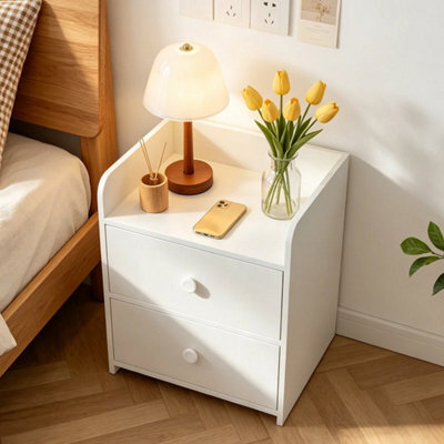2 Drawer Wooden Bedroom Bedside Cabinet Furniture Storage Nightstand Side Table - image 1