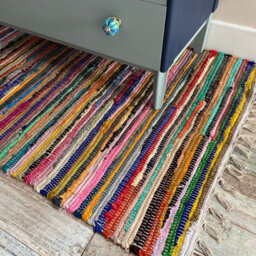 Second Nature Online Shanti Shabby Chic Rag Rug Multicolour Flat Weave Design 60 Cm X 245 Cm - thumbnail 3