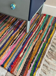 Second Nature Online Shanti Shabby Chic Rag Rug Multicolour Flat Weave Design 60 Cm X 245 Cm - thumbnail 1