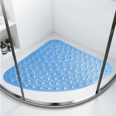 Non-Slip Corner Shower Mat 54 X 54Cm Bath Mat With Strong Suction Cups Grip & Drain Holes, Anti-Mould, Machine Washable, Bpa-Free - image 1