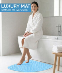 Non-Slip Corner Shower Mat 54 X 54Cm Bath Mat With Strong Suction Cups Grip & Drain Holes,  Anti-Mould, Machine Washable, Bpa-Free - thumbnail 7