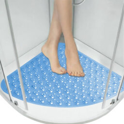 Non-Slip Corner Shower Mat 54 X 54Cm Bath Mat With Strong Suction Cups Grip & Drain Holes,  Anti-Mould, Machine Washable, Bpa-Free - thumbnail 8