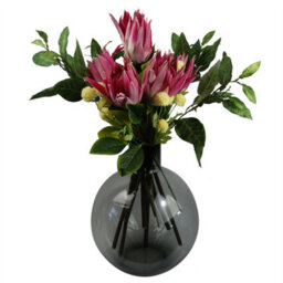 Leaf Pack Of 6 X 65Cm Protea Sugarbush Flower Stem - Pink - thumbnail 8