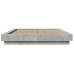 Berkfield Bed Frame With Led Lights Without Mattress Concrete Grey 120X200Cm - thumbnail 5