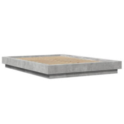 Berkfield Bed Frame With Led Lights Without Mattress Concrete Grey 120X200Cm - thumbnail 3
